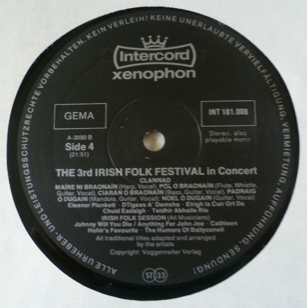 Various - The 3rd Irish Folk Festival In Concert