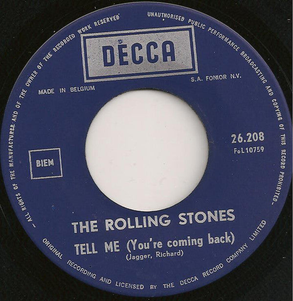 The Rolling Stones -(I Can't Get No) Satisfaction / Tell Me (You're Coming Back)