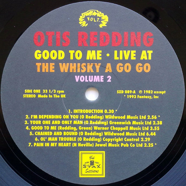 Otis Redding -Good To Me - Live At The Whisky A Go Go - Volume 2
