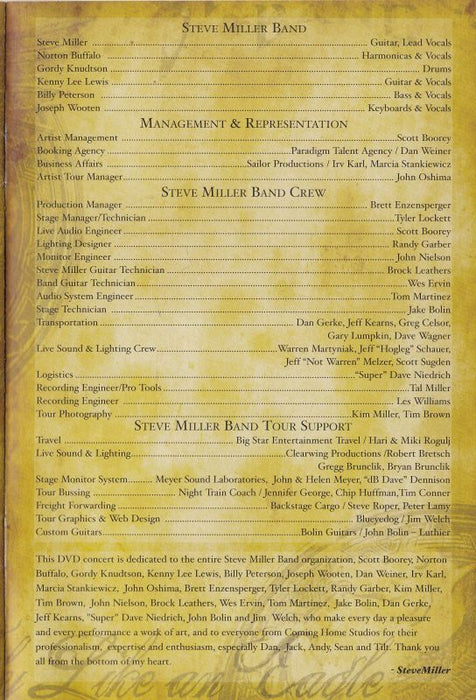 Steve Miller Band -Live From Chicago