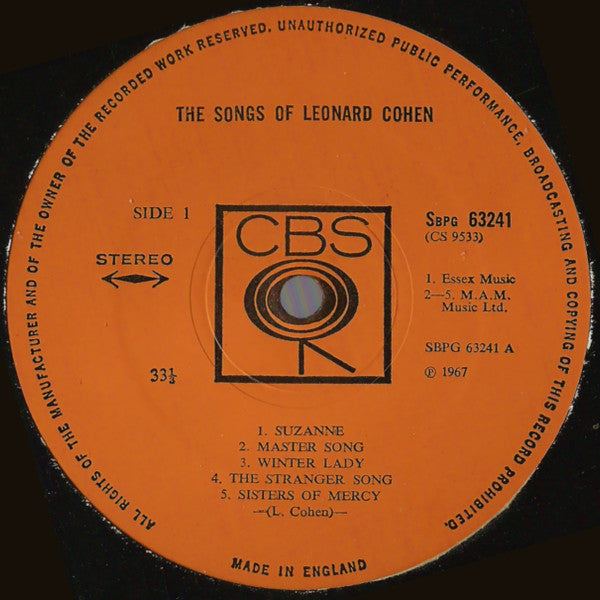 Leonard Cohen - Songs Of Leonard Cohen