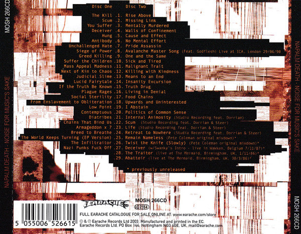 Napalm Death -Noise For Music's Sake