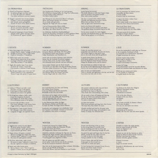 Antonio Vivaldi, The English Concert, Simon Standage ∙ Trevor Pinnock -Le Quattro Stagioni