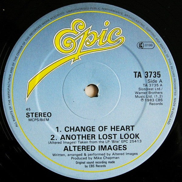 Altered Images -Change Of Heart