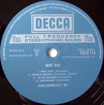 John Entwistle's Ox -Mad Dog