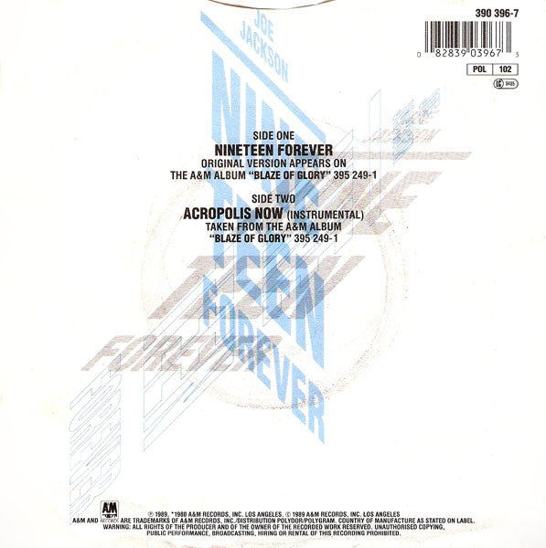 Joe Jackson -Nineteen Forever
