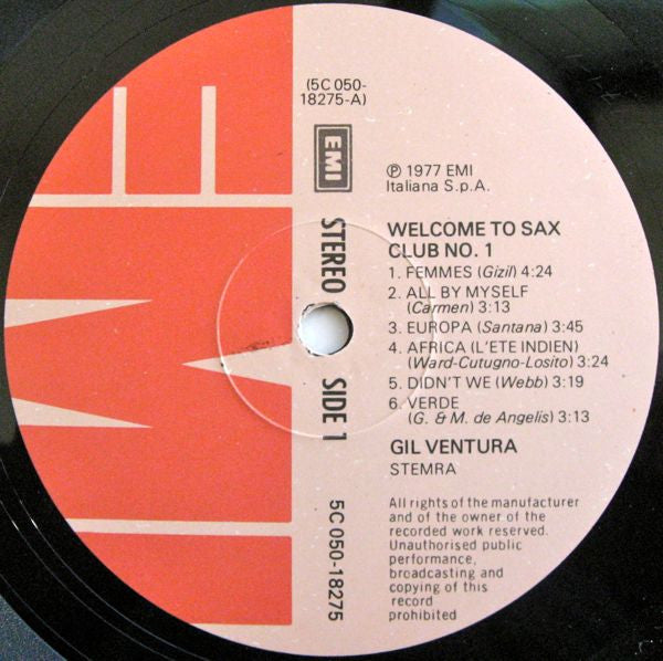 Gil Ventura -Welcome To Saxclub No. 1
