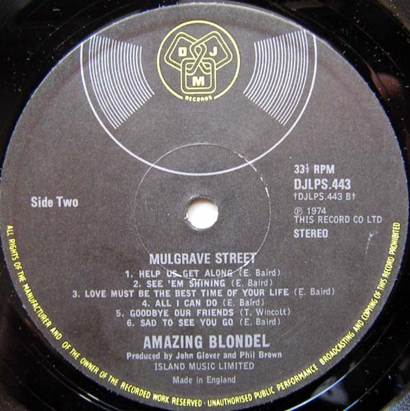 Amazing Blondel -Mulgrave Street