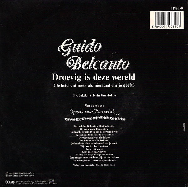 Guido Belcanto -Droevig Is Deze Wereld
