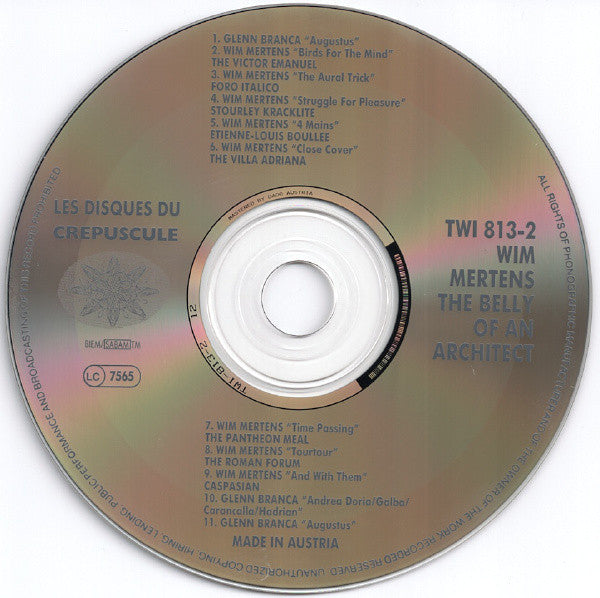 Wim Mertens -The Belly Of An Architect