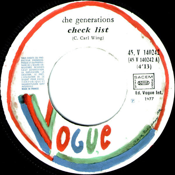The Generations -Check List