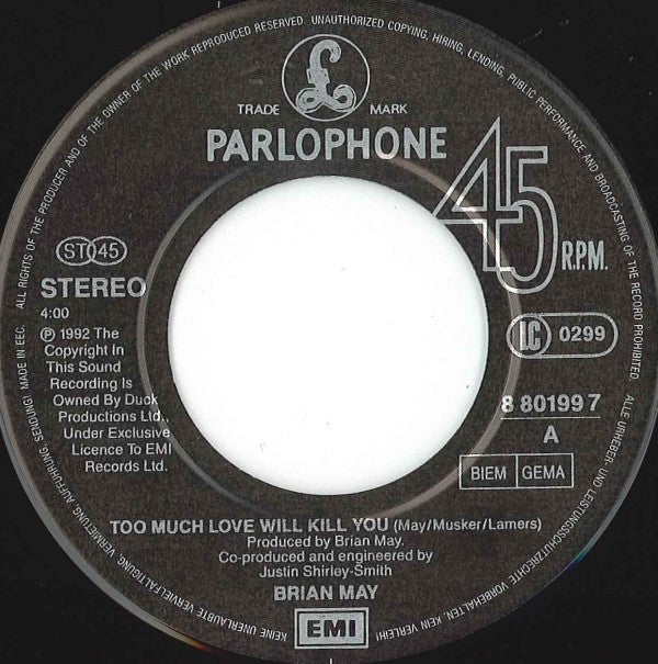 Brian May -Too Much Love Will Kill You