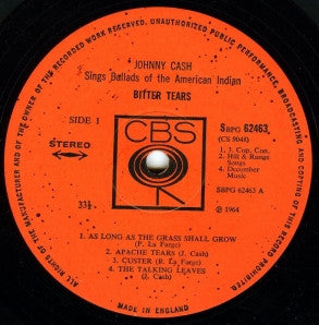 Johnny Cash -Bitter Tears - Ballads Of The American Indian