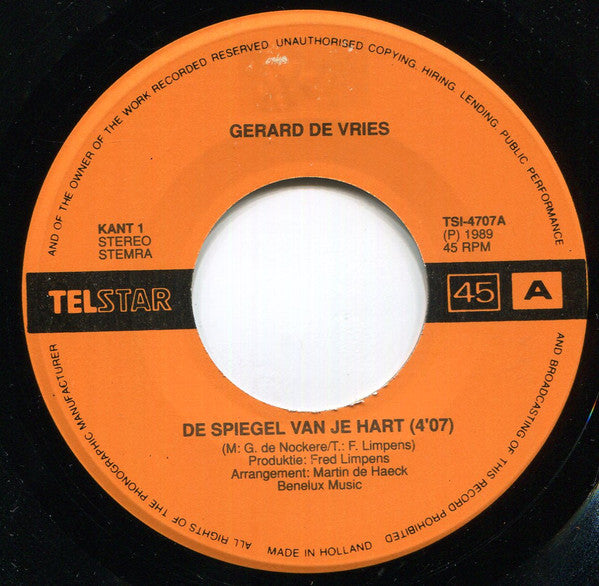 Gerard de Vries - De Spiegel Van Je Hart