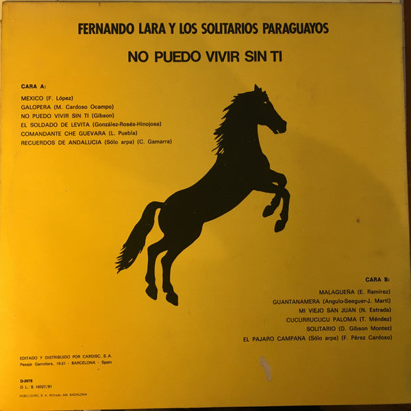 Fernando Lara y Los Solitarios Paraguayos -no puedo vivir sin ti