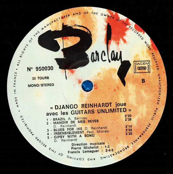 Django Reinhardt Joue Avec Les Guitars Unlimited* - Nuages / Manoir De Mes Rêves...