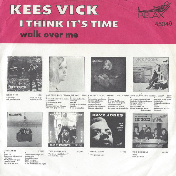 Kees Vick -I Think It's Time / Walk Over Me