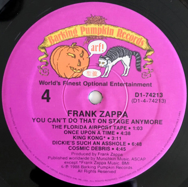 Zappa* - You Can't Do That On Stage Anymore (Sampler)