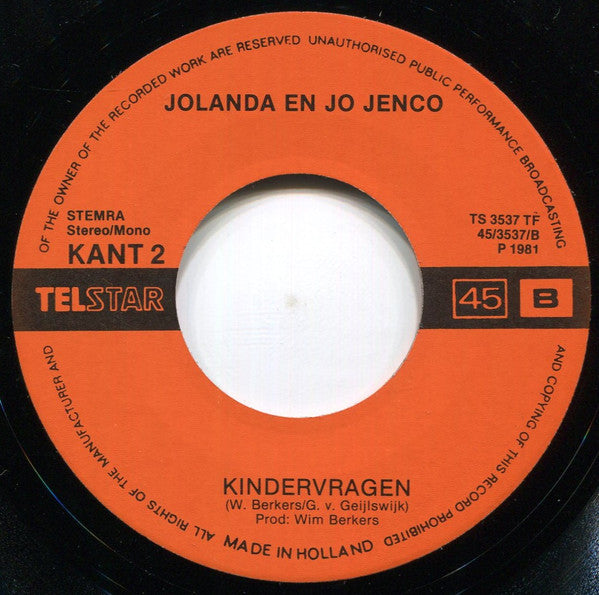 Jolanda En Jo Jenco -Pappa, Waarom Huil Je