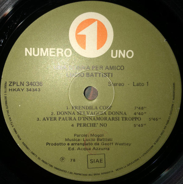 Lucio Battisti -Una Donna Per Amico