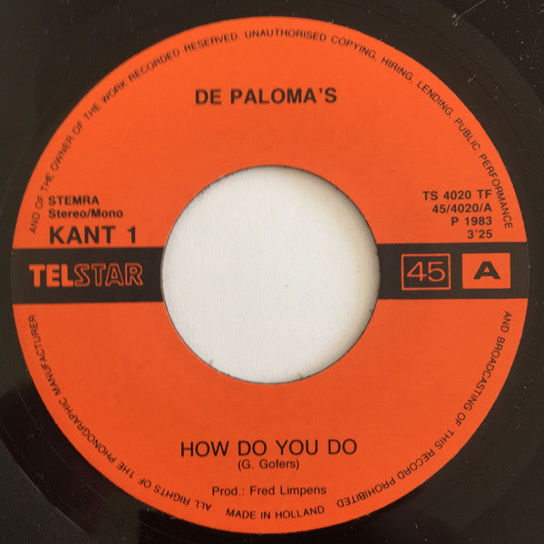 De Paloma's -How Do You Do / Als Jij Naar Me Lacht