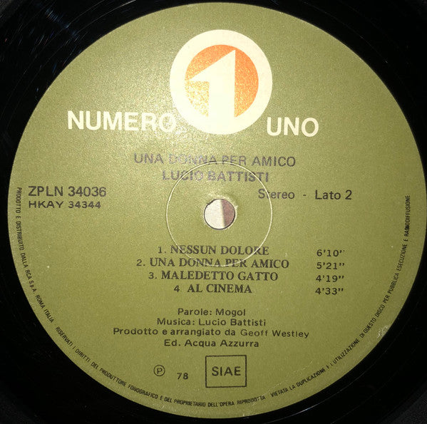Lucio Battisti -Una Donna Per Amico