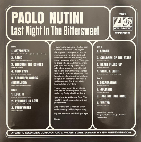 Paolo Nutini -Last Night In The Bittersweet
