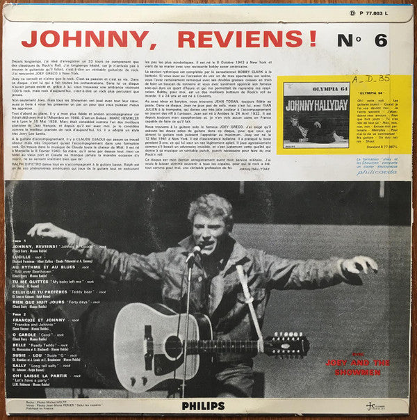 Johnny* Avec Joey And The Showmen -N°6 - Johnny, Reviens ! Les Rocks Les Plus Terribles