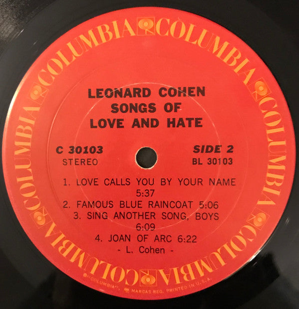 Leonard Cohen -Songs Of Love And Hate