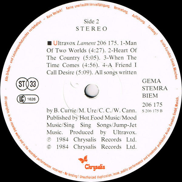 Ultravox -Lament