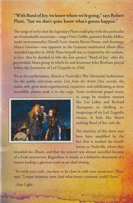 Robert Plant &  The Band Of Joy* -Live From The Artists Den