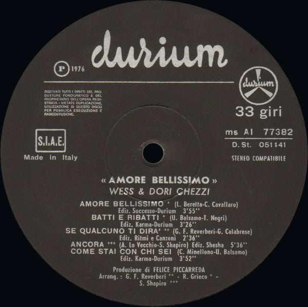 Wess And Dori Ghezzi -Amore Bellissimo