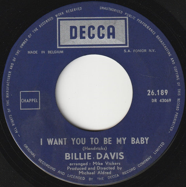 Billie Davis - I Want You To Be My Baby