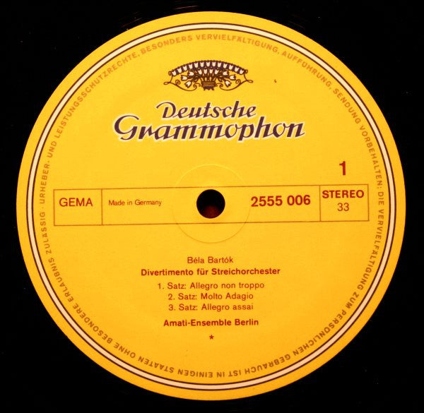 Amati-Ensemble Berlin - Bartók* / Strawinsky* / Webern* - Divertimento Für Streichorchester • Concerto In D • Fünf Sätze Op.5