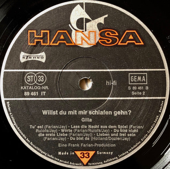 Gilla + Seventy Five Music -Willst Du Mit Mir Schlafen Gehn?