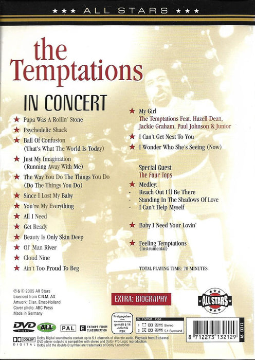 The Temptations With Special Guest The Four Tops* -Papa Was A Rolin' Stone