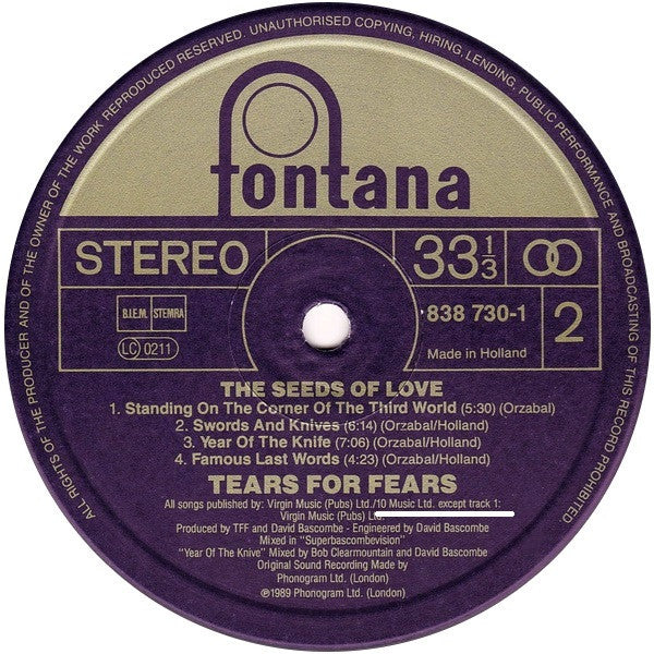 Tears For Fears -The Seeds Of Love