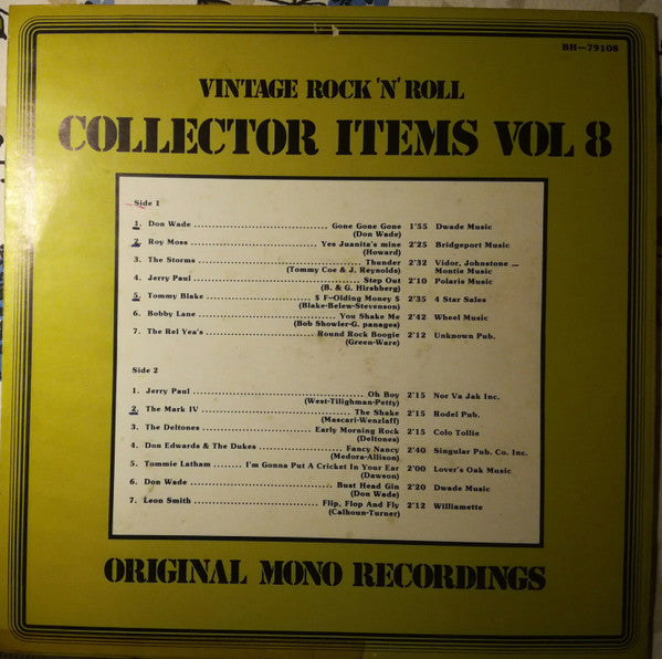 Various -Vintage Rock 'N' Roll Collector Items Vol. 8