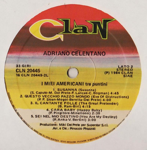 Adriano Celentano -I Miei Americani (Tre Puntini)