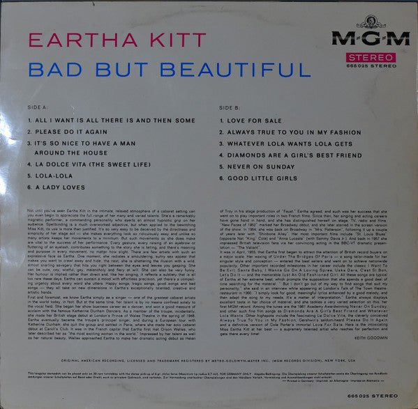 Eartha Kitt -Bad But Beautiful