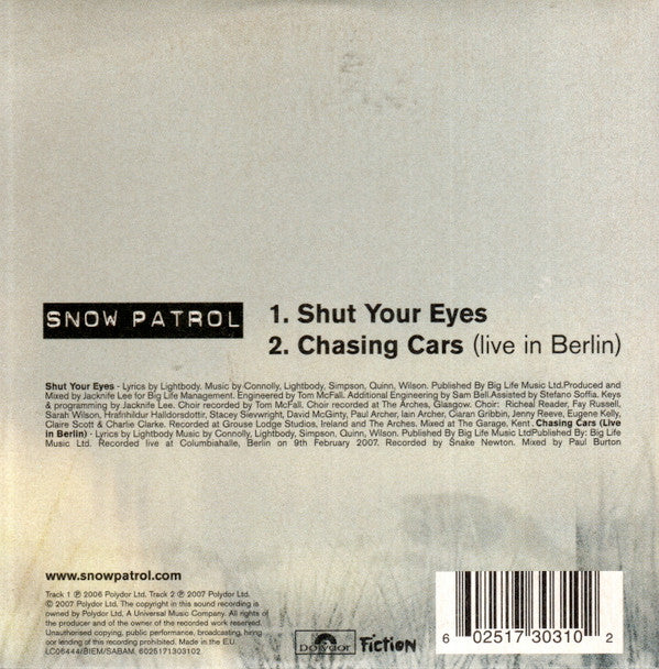 Snow Patrol -Shut Your Eyes