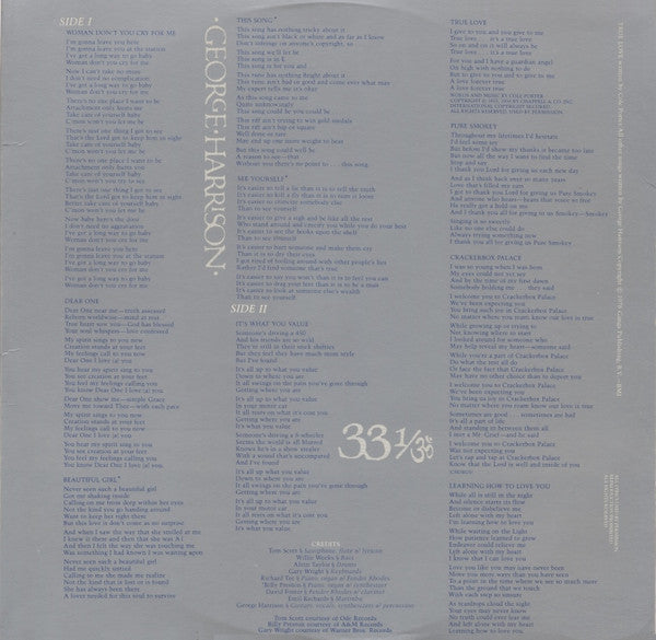 George Harrison -Thirty Three & 1/3