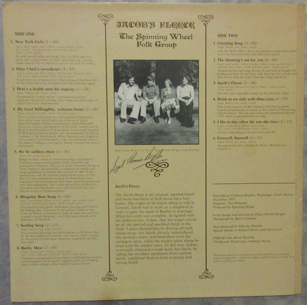 The Spinning Wheel Folk Group - Jacob's Fleece