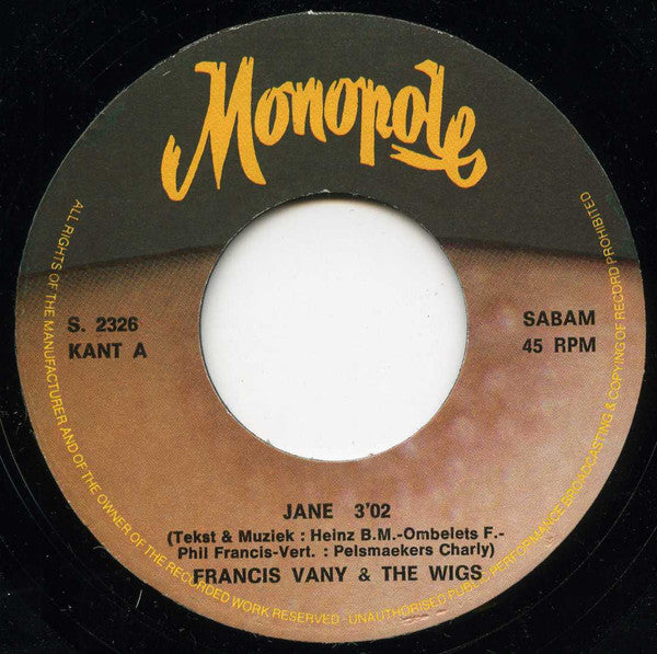 Francis Vany & The Wigs -Jane