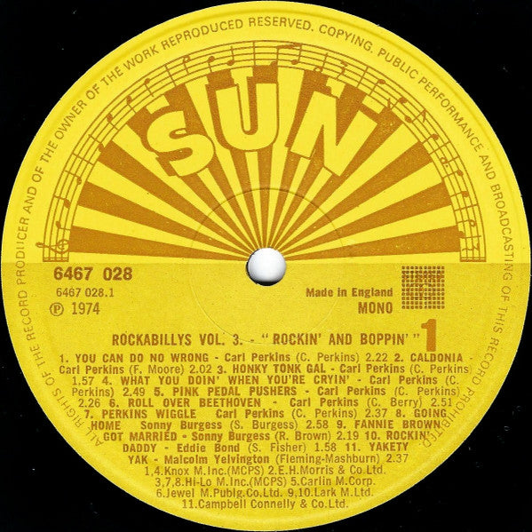 Various - Sun Rockabillys Volume 3 - Rockin’ &amp; Boppin’