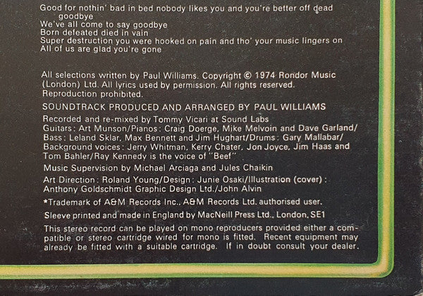 Paul Williams (2), Various -Phantom Of The Paradise - Original Soundtrack Recording
