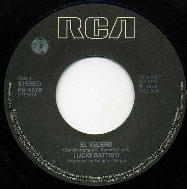 Lucio Battisti -El Velero (Original Spanish Version From Il Veliero)