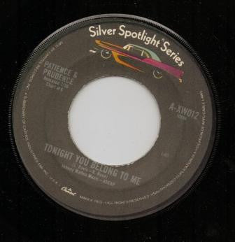 Patience & Prudence -Tonight You Belong To Me / Gonna Get Along Without You Now