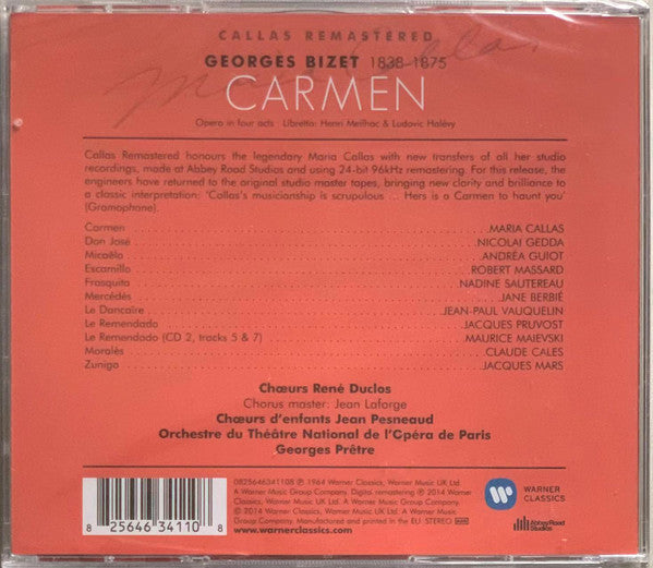Georges Bizet - Maria Callas, Nicolai Gedda, Andréa Guiot, Robert Massard, Choeur René Duclos*, Orchestre National De L'Opéra De Paris, Georges Prêtre - Carmen