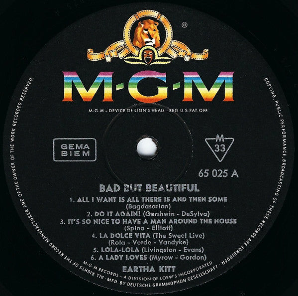 Eartha Kitt -Bad But Beautiful